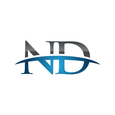 İlk harf Nd mavi swoosh logo logo swoosh 