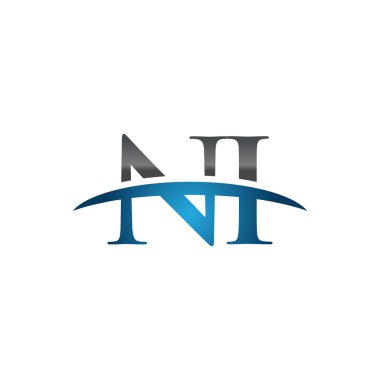 İlk harf Ni mavi swoosh logo logo swoosh