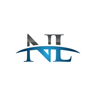 İlk harf Nl mavi swoosh logo logo swoosh