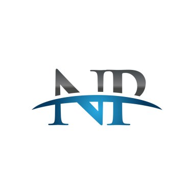 İlk harf Np mavi swoosh logo logo swoosh