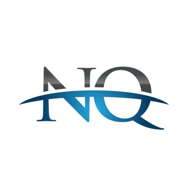 İlk harf Nq mavi swoosh logo logo swoosh