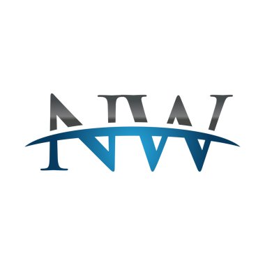 İlk harf Kuzey mavi swoosh logo logo swoosh