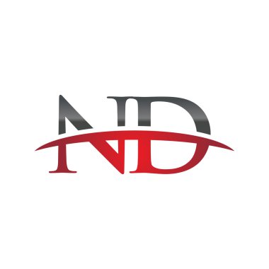 İlk harf Nd red swoosh logo logo swoosh