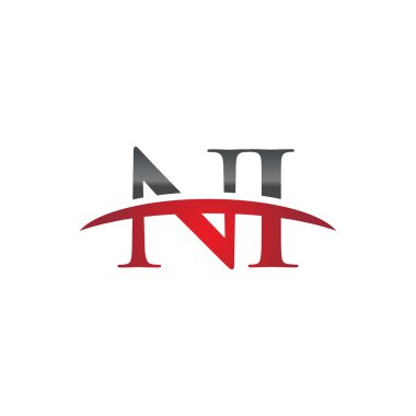 İlk harf Ni red swoosh logo logo swoosh