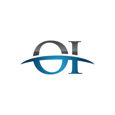 İlk harf Oi mavi swoosh logo logo swoosh 