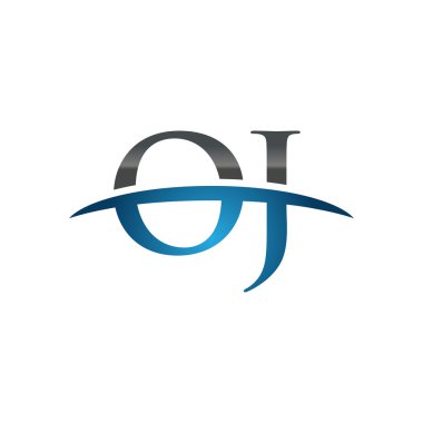 İlk harf Oj mavi swoosh logo logo swoosh 