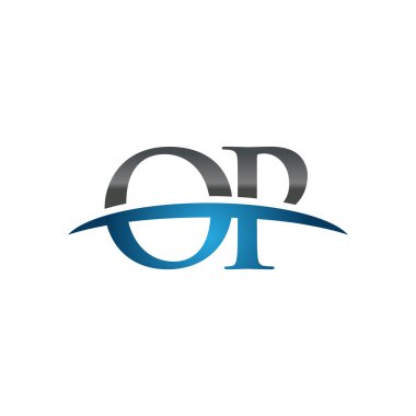 İlk harf Op mavi swoosh logo logo swoosh 