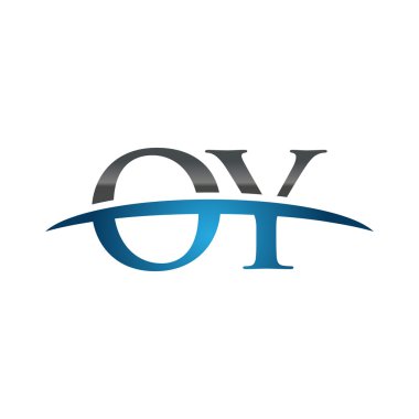 İlk harf Oy mavi swoosh logo logo swoosh 