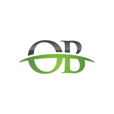 İlk harf Ob yeşil swoosh logo logo swoosh