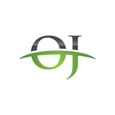 İlk harf Oj yeşil swoosh logo logo swoosh