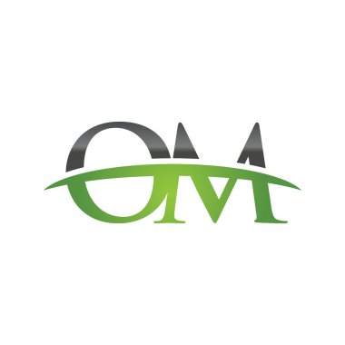 İlk harf Om yeşil swoosh logo logo swoosh