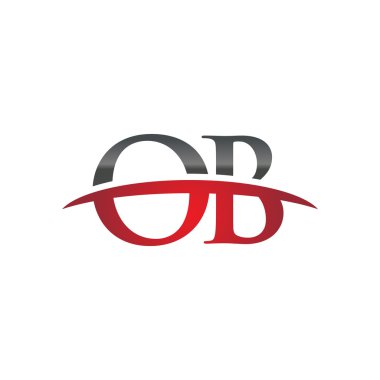 İlk harf Ob red swoosh logo logo swoosh