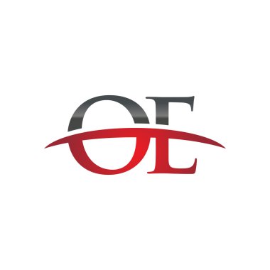 İlk harf Oe red swoosh logo logo swoosh
