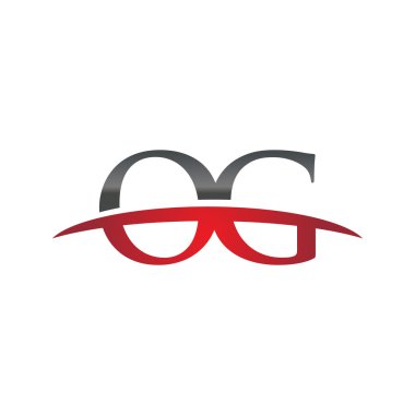 İlk harf Og red swoosh logo logo swoosh