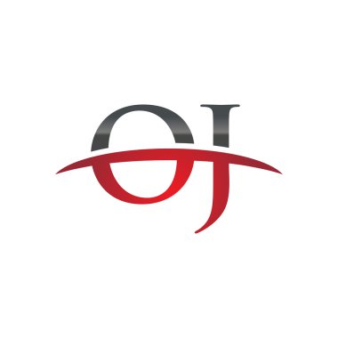 İlk harf Oj red swoosh logo logo swoosh