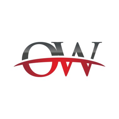İlk harf Ow red swoosh logo logo swoosh
