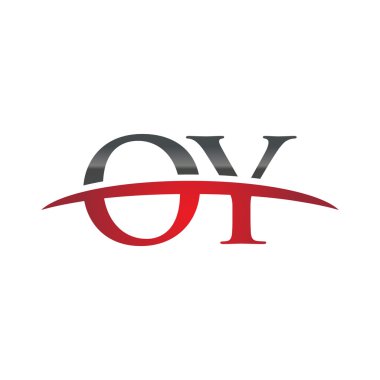 İlk harf Oy red swoosh logo logo swoosh