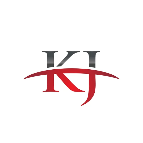 首字母 Kj 红色耐克标志耐克标志 — 图库矢量图片