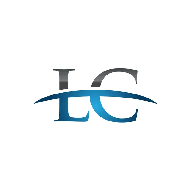 Carta inicial LC logotipo swoosh azul logotipo swoosh —  Vetores de Stock