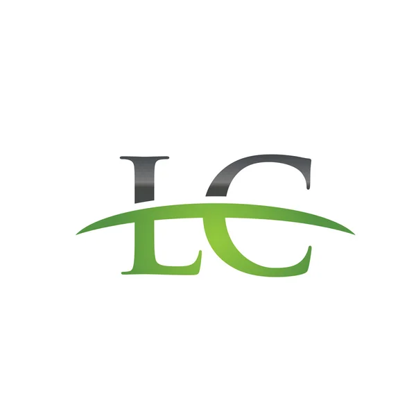 Початкова літера LC зелений флеш логотип флеш логотип — стоковий вектор