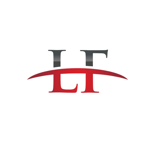 Počáteční písmeno červený Lf swoosh logo swoosh logo — Stockový vektor