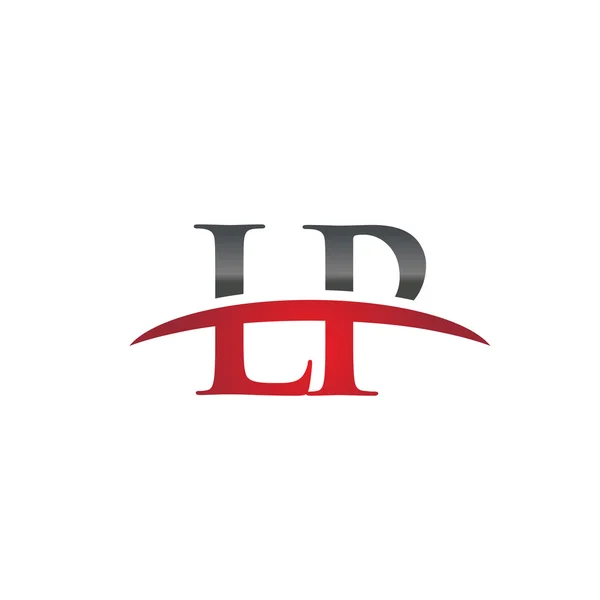 Litery Lp czerwonym logo swoosh swoosh logo — Wektor stockowy