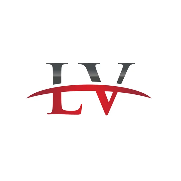 Αρχικό γράμμα Lv κόκκινο swoosh λογότυπο swoosh λογότυπο — Διανυσματικό Αρχείο