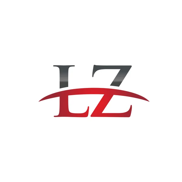 Eerste brief Lz rood swoosh logo swoosh logo — Stockvector