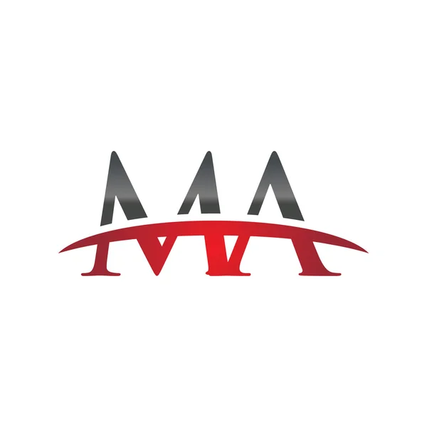 Eredeti levél vörös Ma swoosh logó swoosh logó — Stock Vector