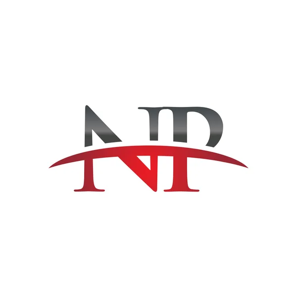 İlk harf Np red swoosh logo logo swoosh — Stok Vektör