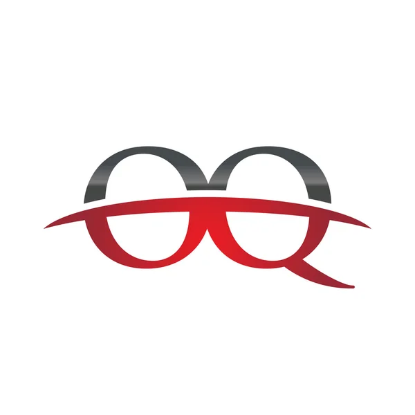 Anfangsbuchstabe oq red swoosh logo swoosh logo — Stockvektor