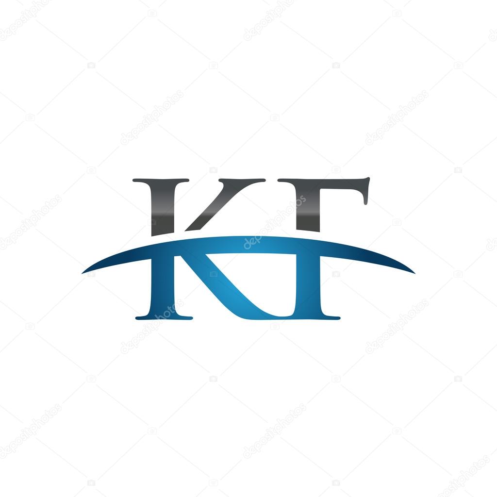 Initial letter KF with swoosh logo template