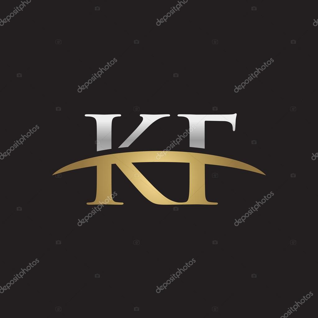Initial letter KF with swoosh logo template