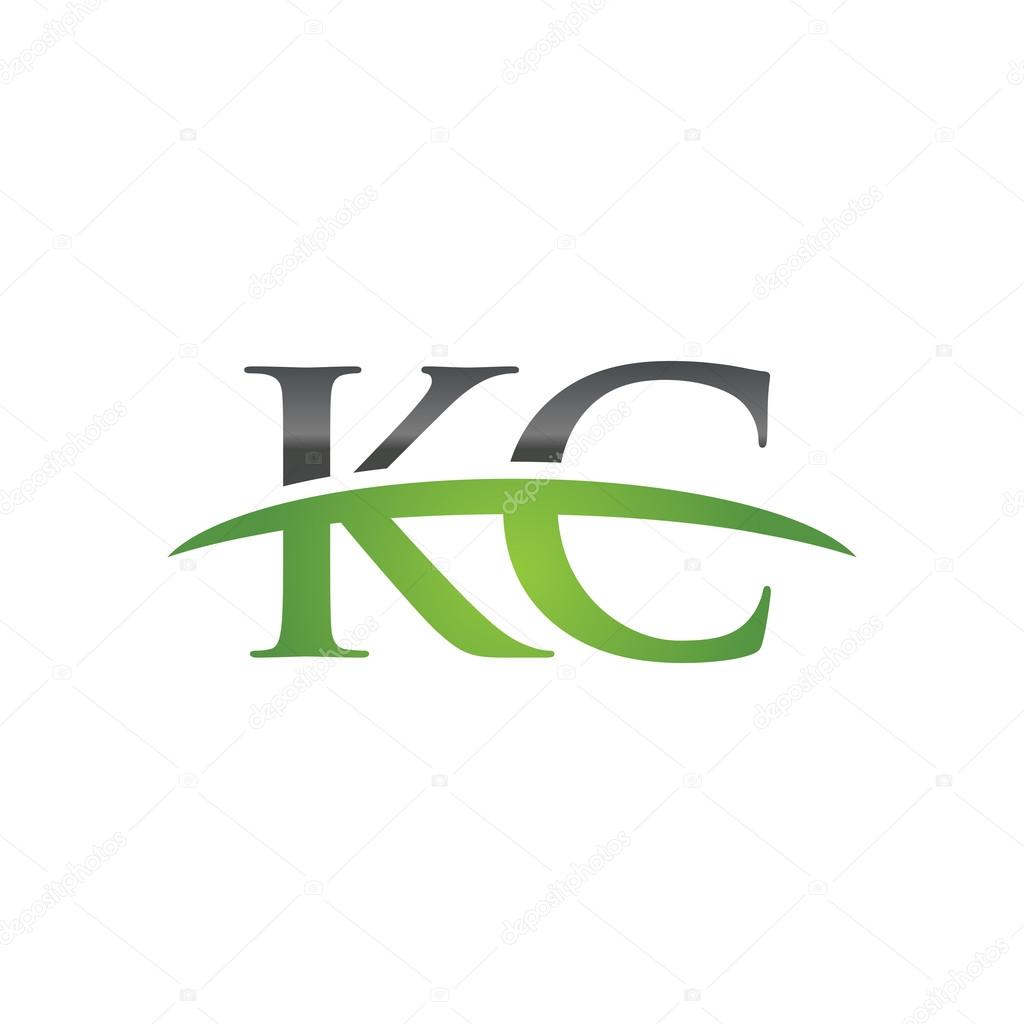 Initial letter KC with swoosh logo template