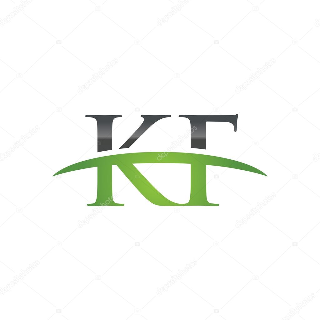 Initial letter KF with swoosh logo template