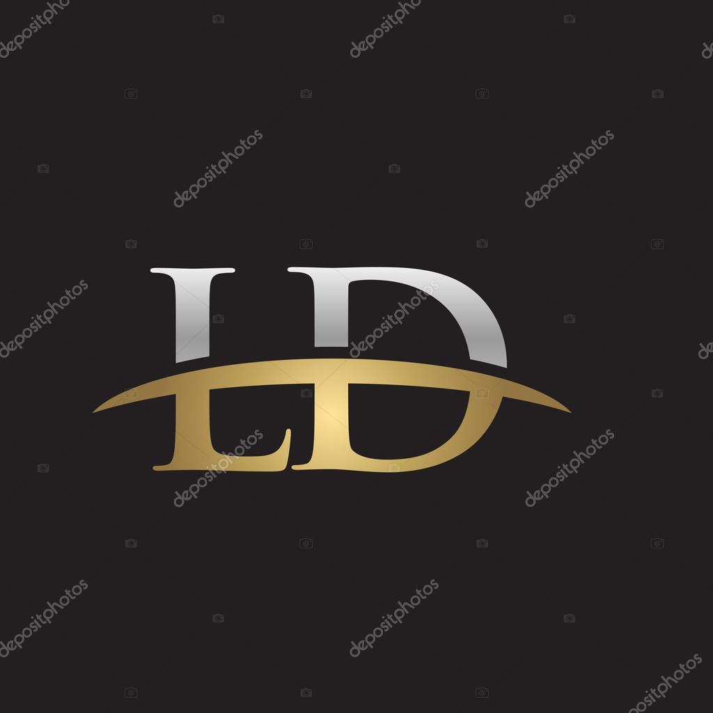 首字母ld 金银耐克标志旋风logo 黑色背景 图库矢量图像 C Ariefpro 首字母ld 金银耐克标志旋风logo 黑色背景 图库矢量图像 C Ariefpro