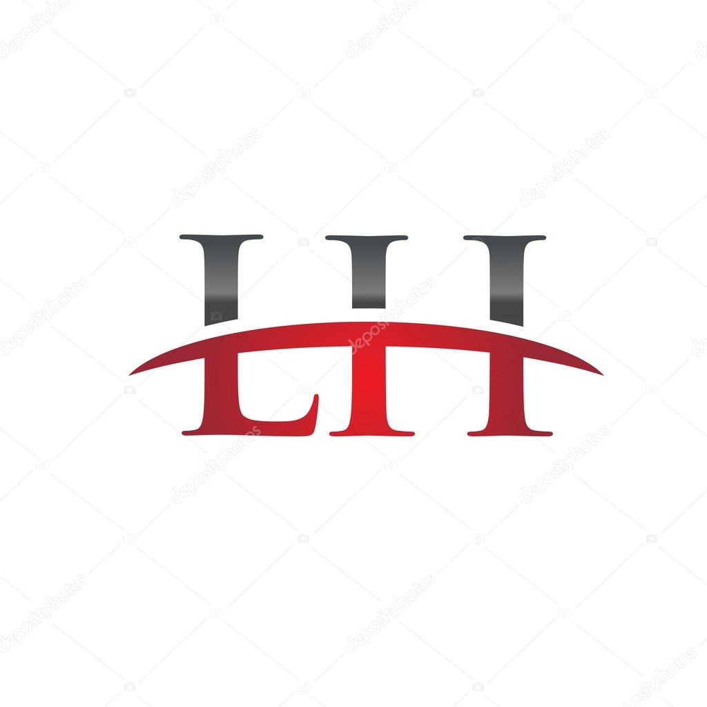 Initial letter LH with swoosh logo template