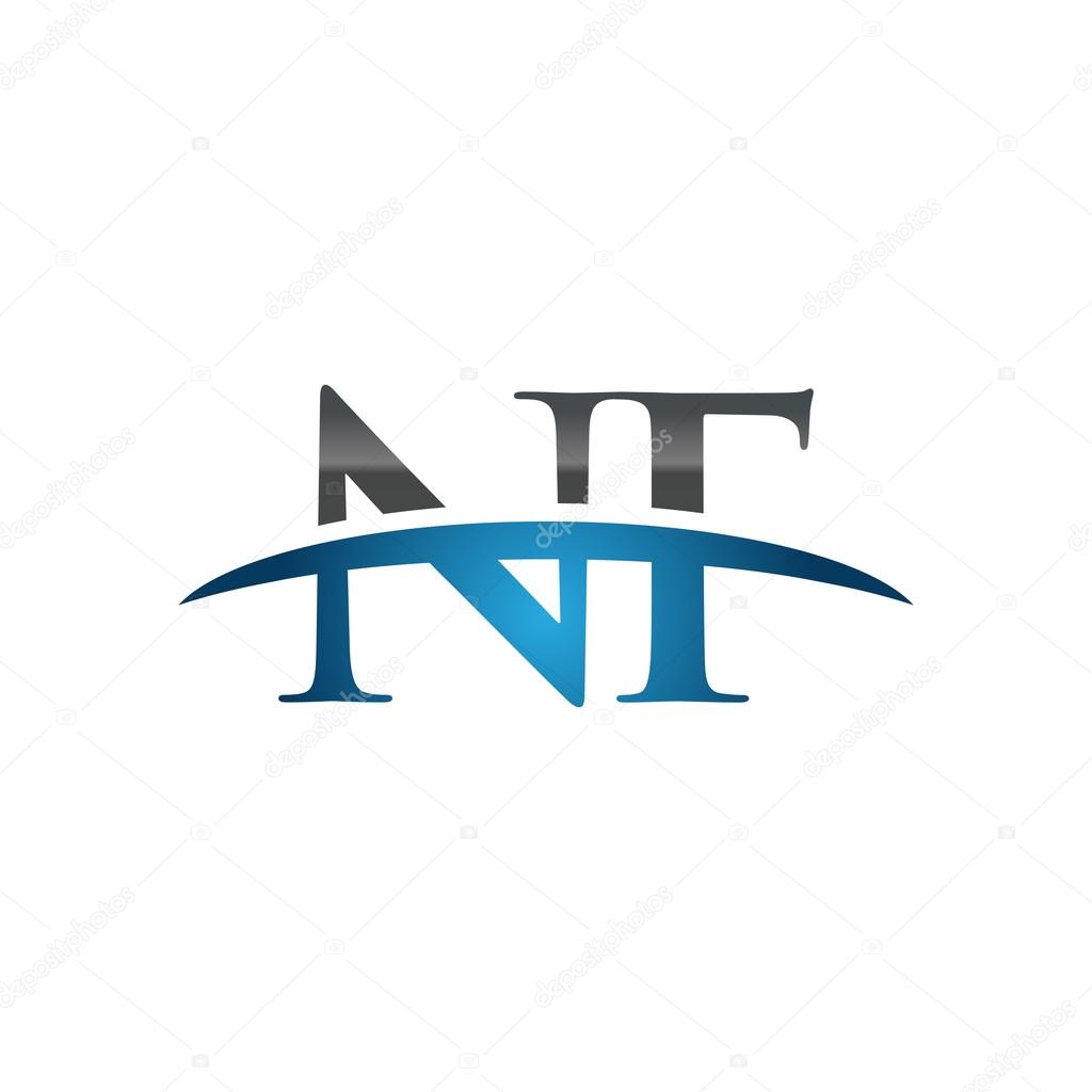 Initial letter NF with swoosh logo template