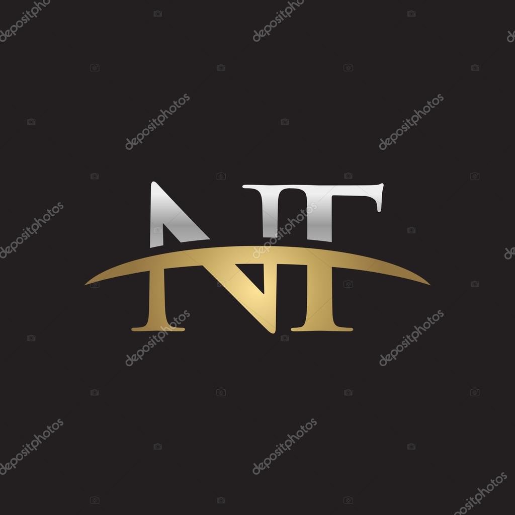 Initial letter NF with swoosh logo template