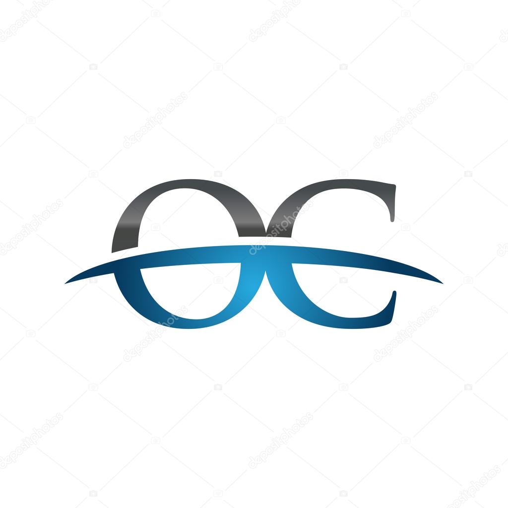 Initial letter OC with swoosh logo template