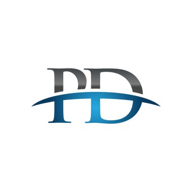 İlk harf Pd mavi swoosh logo logo swoosh 