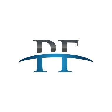 İlk harf Pf mavi swoosh logo logo swoosh 