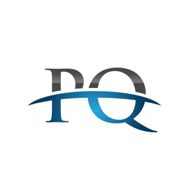 İlk harf Pq mavi swoosh logo logo swoosh 