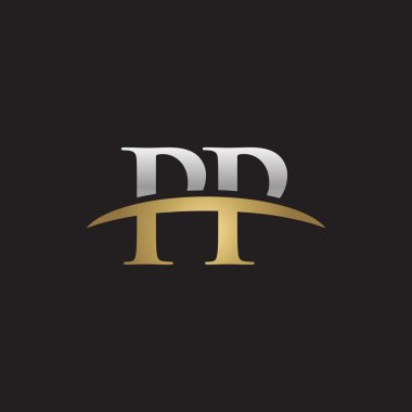 İlk harf s Gümüş altın swoosh logo logo siyah arka plan swoosh