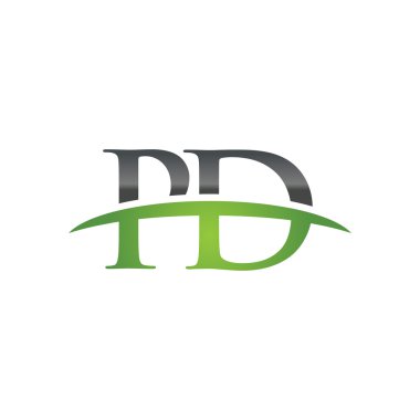 İlk harf Pd yeşil swoosh logo logo swoosh