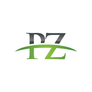 İlk harf Pz yeşil swoosh logo logo swoosh
