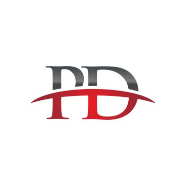 İlk harf Pd red swoosh logo logo swoosh
