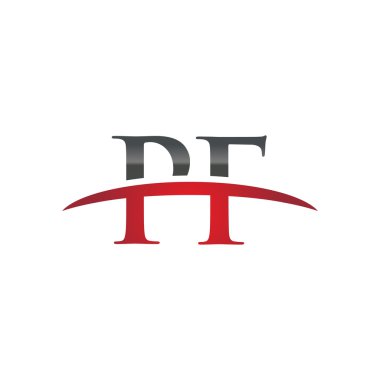 İlk harf Pf red swoosh logo logo swoosh