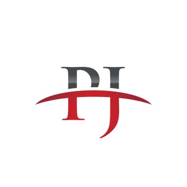 İlk harf Pj red swoosh logo logo swoosh