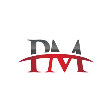 İlk harf Pm red swoosh logo logo swoosh